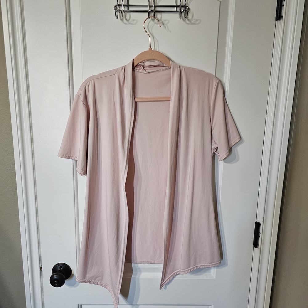 Women's Pink Open-Front Cardigan